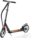 Fast 88® City Roller Scooter Klappbar & Höhenverstellbar Roller Kinder | Big Wheel Scooter Cityroller mit Doppelfederung und Tragegurt, Tretroller für Erwachsene und Kinder