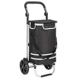 Monzana 2in1 Einkaufstrolley 56L bis 50 kg klappbar abnehmbare Tasche Handwagen Einkaufswagen Einkaufshilfe Roller Schwarz