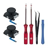 Tolesum 3D Analog Joystick Reparatur Ersatz Set für NS Switch/Switch OLED Joy-Con/Switch Lite Controller mit Reparatur Werkzeuge-Schw