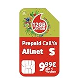 Prepaid CallYa S | Frühjahrsaktion: 12 GB statt 6 GB Datenvolumen | 10 Euro Startguthaben | monatlich kündbar | 5G Netz | Telefon- & SMS-Flat