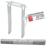 100 Stück 60/150 mm Direktabhänger für Trockenbau | Für CD-Profile 60/27 | Deckenabhänger | Materialstärke 0,8 mm | U-Abhänger | Präzise Deckenprofil-Montag