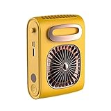 WOTF 6000mA tragbarer Hüftventilator, wiederaufladbare USB-Klimaanlage, hängender Hals, Mini-Ventilator, Outdoor-Sport, Kühlung, Taillen-Clip-on-Ventilator (Color : Yellow)