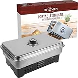 Browin 330001 TISCHRÄUCHEROFEN mit Thermometer Edelstahl OFEN RÄUCHEROFEN GRILLOFEN NEU, Silb