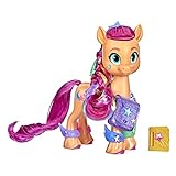 My Little Pony: A New Generation Regenbogenmähne Sunny Starscout – 15 cm große, orangefarbene Ponyfigur mit Regenbogen-Zopf und 17 Accessoires
