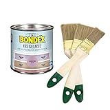 Bondex Kreidefarbe 0,50 l für den Innenbereich (inkl. Nordje Pinsel-Set 3-teilig) (Lauschig Lila)