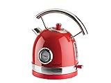 Korona 20667 Retro Wasserkocher | Rot | Retro Temperaturanzeige | 2200 Watt | 1,8 Liter