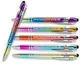 Sherveer Kugelschreiber mit Gravur SIGNATURE ELEGANCE TOUCH Lasergravur Rainbow Effekt (10 Stück) Aluminium eloxiert Strichstärke: M ca. 0,6mm Tinte: blau mit Touchscreen Endkapp