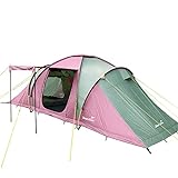 Skandika Kuppelzelt Silverstone XXL | Wasserdichtes Zelt mit 3 Schlafkabinen, eingenähter Zeltboden, 195 cm Stehhöhe, 3000 mm Wassersäule | Campingzelt, Festivalzelt