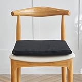 SUCADA Stuhl-Sitzkissen, 2er-Pack, Memory-Schaum, für die Küche, Stuhlkissen für Esszimmerstühle, rutschfest, 40,6 cm, quadratische Esszimmerstuhl-Pads mit waschbarem und abnehmbarem Bezug, Schwarz