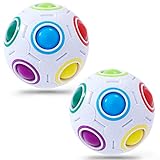 Vdealen Regenbogenball Zauberball,2 Stück Puzzles 12 Löcher Regenbogenball Bundle Spaß Lernspielzeug für Kinder