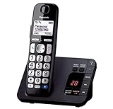 Panasonic KX-TGE720 Big Button DECT Schnurloses Telefon mit störender Anrufsperre & digitaler Anrufbeantworter (Einzelhörerpackung) - Schwarz