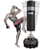 Dripex Boxsack Erwachsene Freistehender Standboxsack MMA Boxpartner Heavy Duty Boxing Bag, ABS Basis mit 18 Saugfuß (178cm/70 Schwarz)