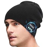 Sminiker Bluetooth Mütze mit V5.0 Unisex Wireless Bluetooth Mütze Kopfhörer Winter Outdoor Sport Strickmütze mit Wireless Stereo Kopfhörer Headset Lautsprecher