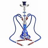 TMXKOOK Wasserpfeife Mit 4 Glasvasen Und Tragbarem Schlauch â€“ Premium-Set, Leicht Zu Reinigen Und Zu Zerlegen â€“ Geeignet Zum Teilen Und GenieÃŸEn Einer KöStlichen Shisha