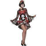 Halloween-Kostüm tödlich Girly Kopfkleid sexy Zombie Zombie Ghost Braut Net Gaze Rock (Color : Red, Größe : One Size)