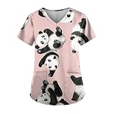 Kasack Damen Schlupfjacke Weihnachtspullover Led Schlupfhose Damen Weiß Kasacks Damen Pflege Schlupfkasack Damen Schlupfkasack Damen Kasack Arbeitskittel Damen T Shirt Weihnachten（3-Pink,5XL