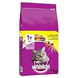 Whiskas Adult 1+ Katzenfutter – Knabberstückchen mit Huhn – Hochwertiges Trockenfutter für ausgewachsene Katzen – 1 x 7kg Beutel