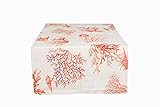 Tischläufer aus 100% Baumwolle Made in Italy 45 x 140 cm Koralle rot