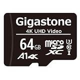 Gigastone 64GB MicroSDXC Speicherkarte + SD Adapter, für Action-Kamera, GoPro, Drohne und Tablet, Lesegeschwindigkeit bis zu 95MB/s, 4K UHD-Videoaufnahme, Micro SD Karte UHS-I A1 Klasse 10 U3