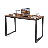 Computertisch, Bomcosy Schreibtisch im Industrie-Design, PC-Tisch, Bürotisch, Gaming Tisch Arbeitstisch für Büro, stabiles Metallgestell, einfacher Aufbau, leicht zu montieren, Dunkelbraun,120*60*75cm
