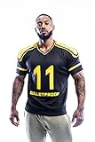 Herren Oversized T-Shirt American Football Style NFL Style Jersey 100% Polyester, schwarz / gelb, M