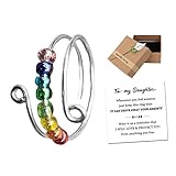 Regenbogen-Perlen-Angstring, RotateStress-Angstring, für Frauen, Geschenk, verstellbarer Spinner-Ring, Party-Fidget