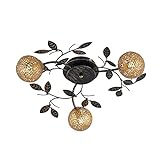 Lucande Deckenlampe 'Evory' in Gold/Messing aus Metall u.a. für Wohnzimmer & Esszimmer (3 flammig, G9) - Florentiner Deckenleuchte, Lampe, Wohnzimmerlampe