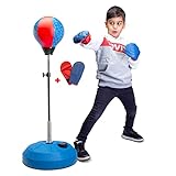 Boxsack Boxsack mit Ständer, höhenverstellbar, freistehend, ideal für MMA-Training, Stressabbau und Fitness (Kinder)