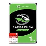 Seagate Barracuda 1 TB interne Festplatte HDD, 3.5 Zoll, 7200 U/Min, 64 MB Cache, SATA 6 Gb/s, silber, FFP, Modellnr.: ST1000DMZ10