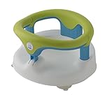 Rotho Babydesign Badesitz, Mit aufklappbarem Ring inkl. Kindersicherung, 7-16 Monate, Bis max. 13kg, BPA-frei, 35x31,3x22cm, Weiß/Apple Green/Aquamarine Pearl