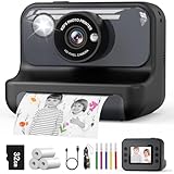 Hangrui Sofortbildkamera Kinder, 2,4 Zoll Bildschirm Kinderkamera Sofortbildkamera mit 32G Karte & Druckpapier, 1080P Kamera Kinder Sofortdruck mit Farbige Stifte, Geschenk für Kinder 3-12 J