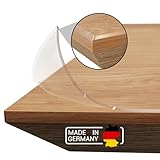 Domar - Tischfolie transparent 2mm nach maß - Made in Germany I Glasklare Tischdecke transparent mit abgeschrägter Kante I Zuverlässiger Tischschutz transparent für optimalen Schutz (90x50cm)