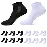 FARCHAT Sneaker Socken Herren 43-46 Schwarz Weiß Damen Kurzsocken Baumwollesocken Unisex 12 Paar