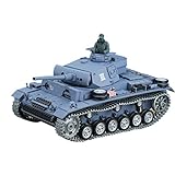GXZZ 2.4GHz RC Panzer Ferngesteuert German III L-Panzer, 1/16 Panzer Militär Spielzeug mit Schussfunktion, Sound und Lichteffekten - Professionelle Edition