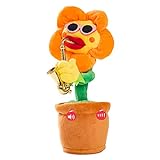 SunniMix Musical Singen und Tanzen Sonnenblumen Plüsch Spielzeug Kreative Pflanzen Saxophon Kinder Spielzeug Geschenke - Orange Stil 1
