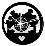 Instant Karma Clocks Wanduhr aus Vinyl Schallplattenuhr mit Mäuse Liebe Freunde Motiv upcycling Design deko Vintage Wand Retro-Uhr Home Dekorationen, Geschenkidee, Handgemacht