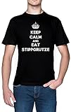 Keep Calm and Eat Stippgrutze Schwarz Herren T-Shirt Größe M Black Men's Tee Size M