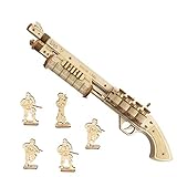 ROKR Gummiband Pistole Holzmodell Bausatz | 3D Puzzle Holzbausatz Mechanische Modell für Kinder, Jugendliche und Erwachsene (Terminator M870)