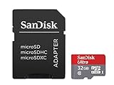 SanDisk Ultra Android microSDHC 32GB bis zu 80 MB/Sek Class 10 Speicherkarte + SD-Adapter