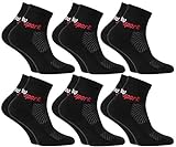 Rainbow Socks - Jungen und Mädchen Neon Sneaker Sportsocken - 6 Paar - Schwarz - Größen 30-35