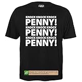 Knock Knock Knock Penny - Herren T-Shirt für Geeks mit Spruch Motiv aus Bio-Baumwolle Kurzarm Rundhals Ausschnitt, Größe S
