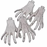 XONOR Halloween Skelett Hände realistische lebensgroße gefälschte Plastikhände für Halloween Requisiten Dekoration (2 Paare -)