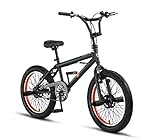 Licorne Bike Jump Plus Premium BMX 360° Rotor-System, 4 Stahl Pegs, Kettenschutz, Freilauf (Oliv, Freestyle-Fatbike)