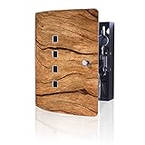 Burg-Wächter Schlüsselbox Design Holz mit 10 Haken und magnetischem Verschluss, Schlüsselkasten 6204/10 Ni Wood, Edelstahl/Stahlblech