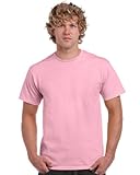 Gildan Herren schwerem Baumwolle T-Shirt, Pink (hellpink), L