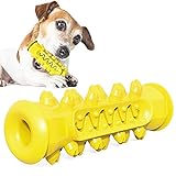 YANGSM Hunde Kauen Spielzeug Natürlich GummiBissfestZahnbürste Stick Welpen Zähne Pflege Wirksam Hunde Zähne Reinigung Massagegerät-Yellow