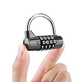 Passwortsperre Passwort-Vorhängeschloss-Kombination 4 Ziffern Geeignet für Gepäckschränke Werkzeugkästen Schließfächer(Schwarz)