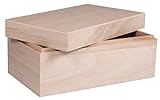 Rayher Hobby Rayher Aufbewahrungs-/Holz-Box mit Deckel, 20x12x9cm, Holzkiste, Holzschachtel mit abnehmbarem Deckel, FSC Mix Credit, 62815000, Groß