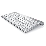 CSL - Wireless Slim Tastatur kabelloses Funk Keyboard 2,4G - Lightweight Design - Multimedia Keys - QWERTZ-Layout - Tastaturlayout für Apple - kompatibel mit Apple und PC