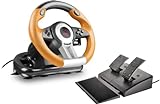 Speedlink DRIFT O.Z. Racing Wheel - USB-Gaming-Lenkrad für PC/Computer - Pedale für Gas und Bremse - schwarz-orange